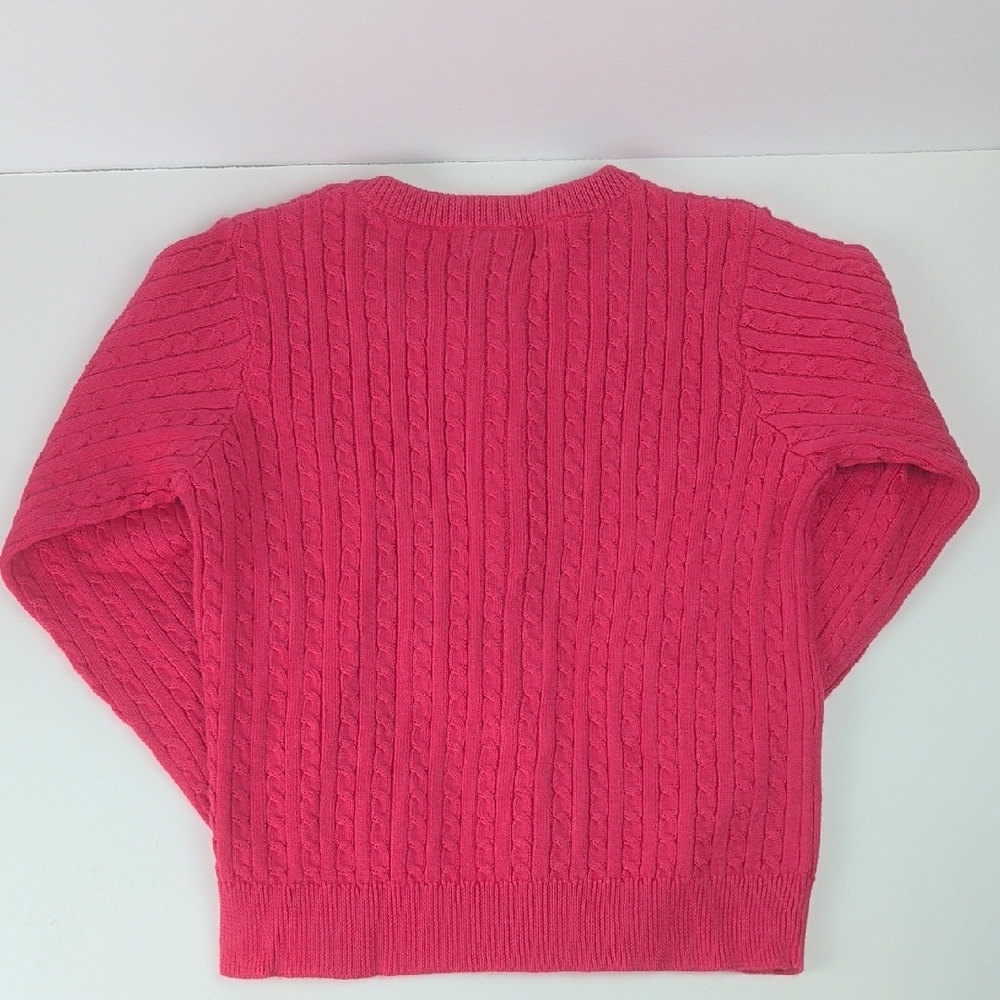 NWT Ralph Lauren Little Girls Pink Cable Knit Fold Cuff Cardigan Size 3/3T NEW - Picture 3 of 4